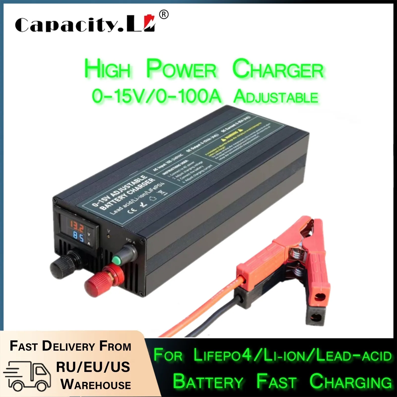 60A100A CC CV Adjustable Batte - огляд і ціна 84V 20A Smart Charger