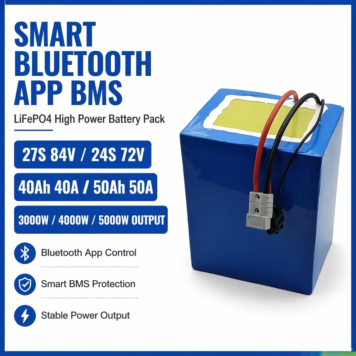 27S 84V 24S 72V 40Ah 40A 50Ah  - огляд і ціна 84V 50A Smart Bms Bluetooth