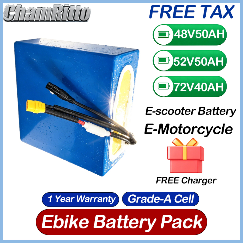 48V 52V 30ah 50ah Electric bik - огляд і ціна 72V 50Ah 21700 Lithium Battery