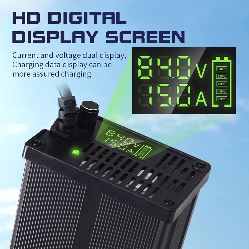 48V Aluminum Shell Adjustable  - огляд і ціна 84V 20A Smart Charger