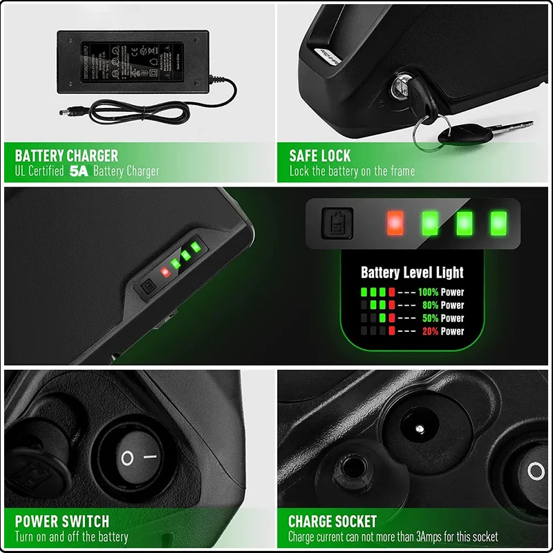 Hailong Electric bike 36v 48v  - огляд і ціна 72V 50Ah 21700 Lithium Battery