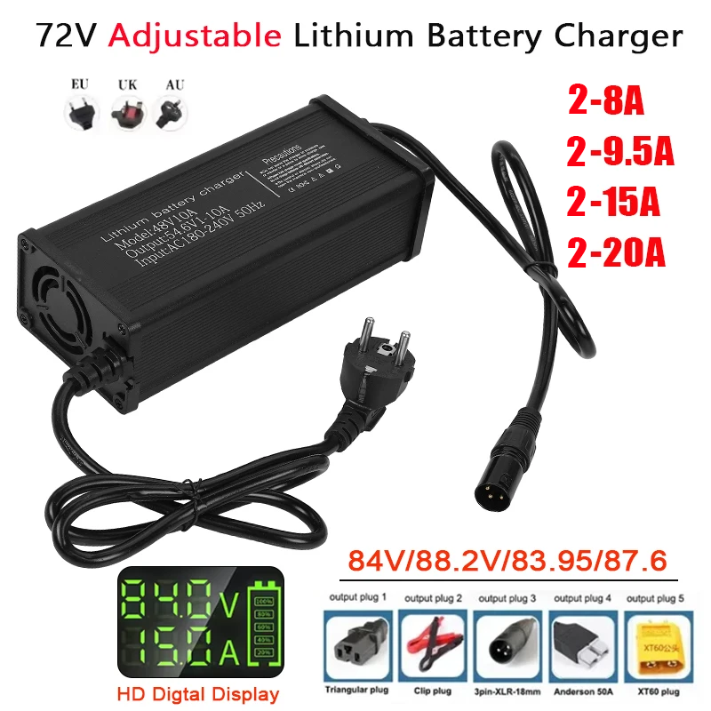 72V 2-8A 2-9.5A 2-15A 2-20A Ad - огляд і ціна 72V 15A Fast Charger